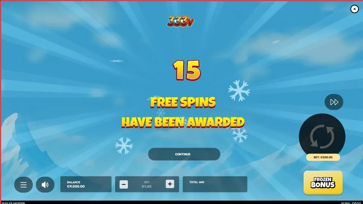 Tampilan visual slot Ice Vacation dengan karakter penguin dan beruang kutub.